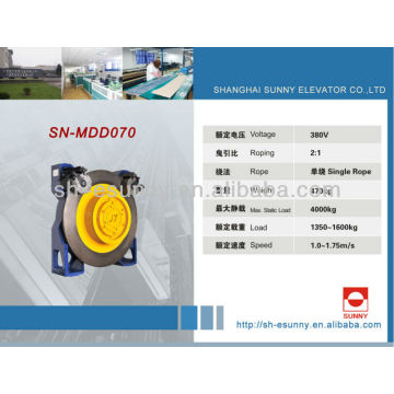 Máquina de tracción sin engranajes elevador con motor elevador VVVF SN-GDD070